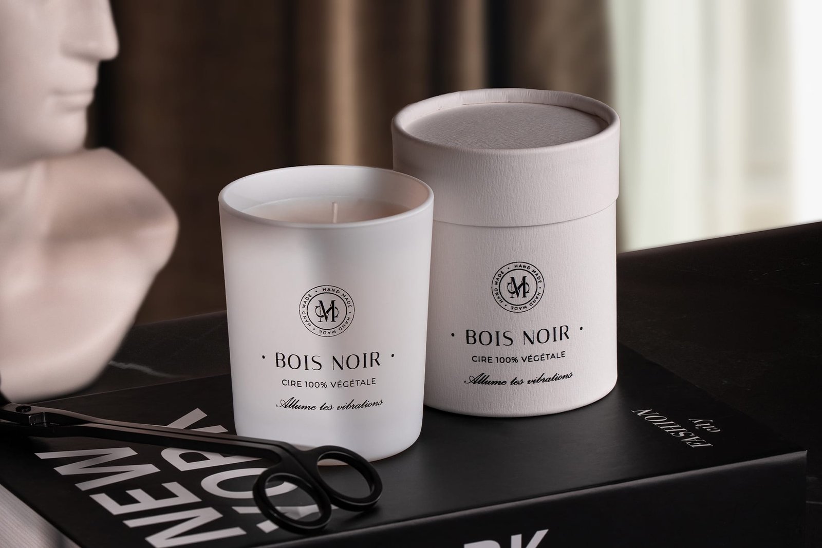 PURE GLOW BOIS NOIR Bougie Artisanale en Cire Végétale Authentique 412 shop
