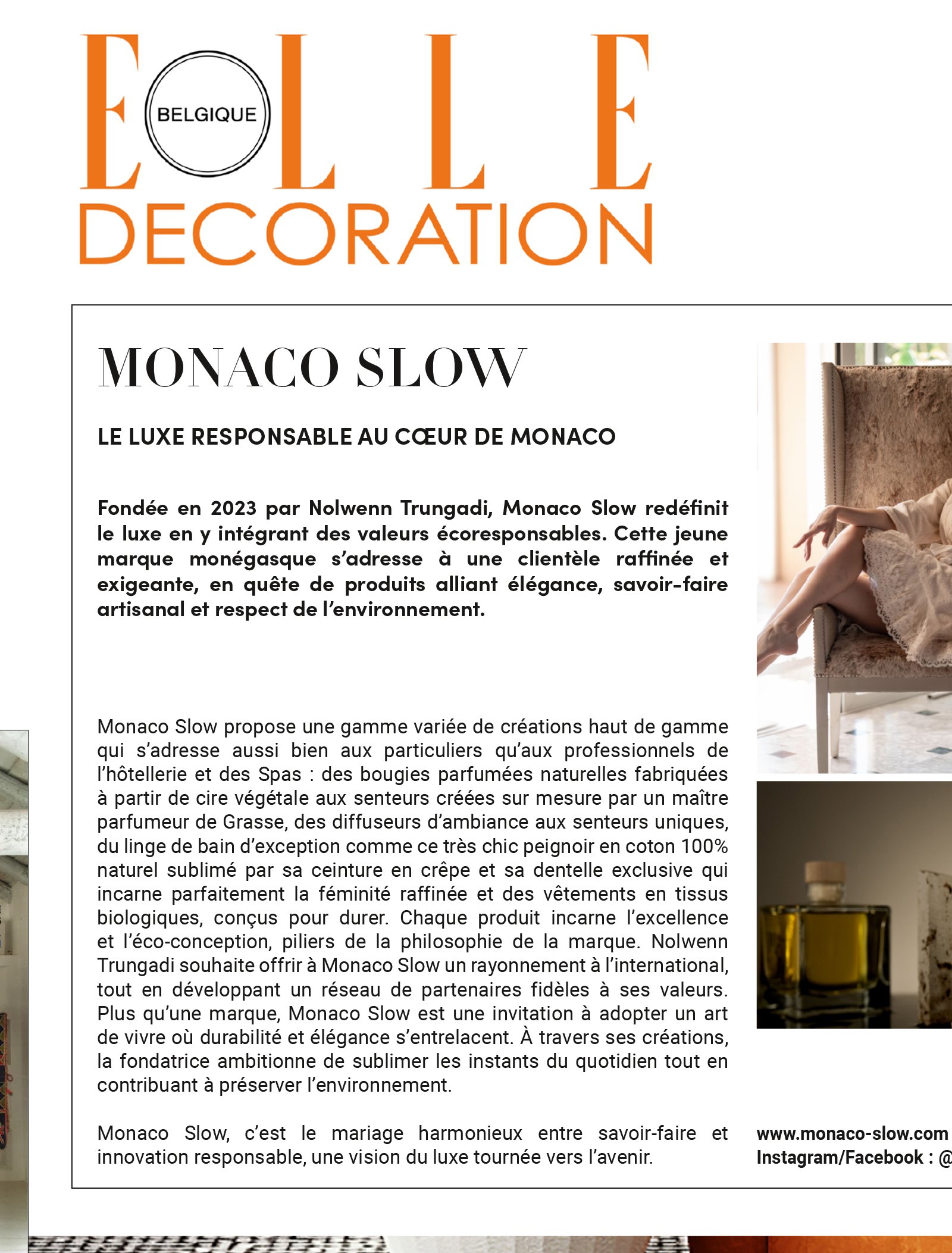 ELLE DECORATION BELGIQUE monacoslow N323 mars 2025